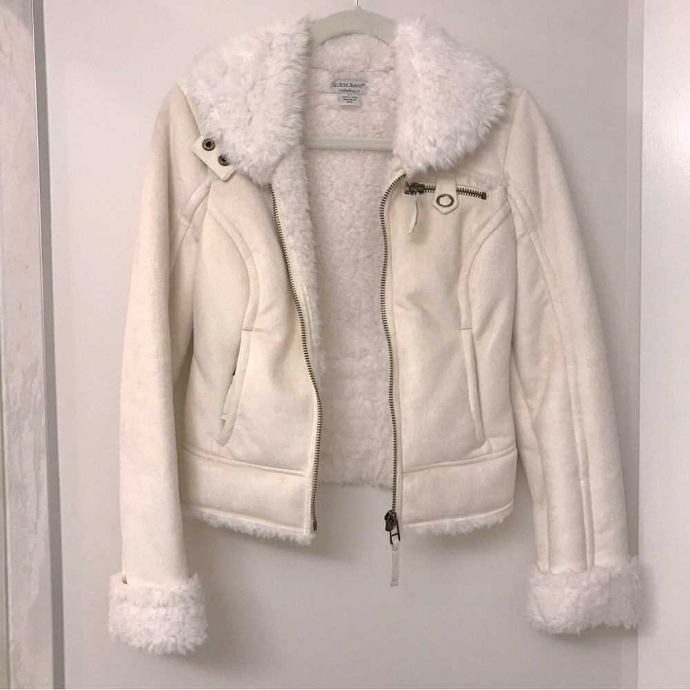 Vintage Guess Suede Sherpa Lined Jacket